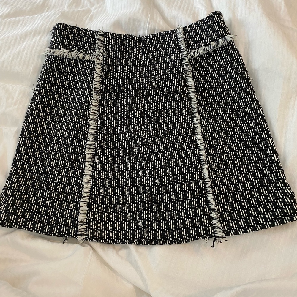 Black and white tweed mini skirt from Intermix S8